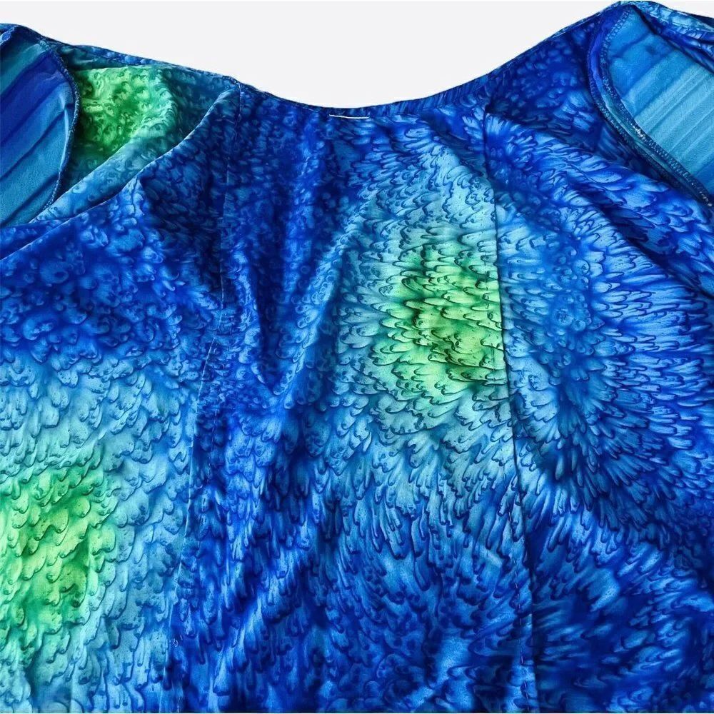 Vintage 90s Rima Hawaiian Crop Top Feathers Petals - Picture 6 of 8